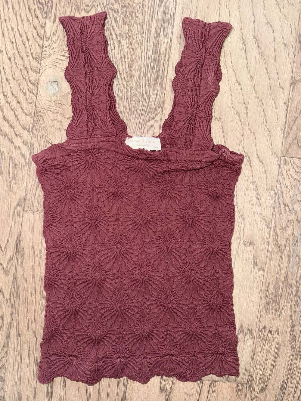 Altar'd State Intimates Tank Top Size S/M Burgundy Textured